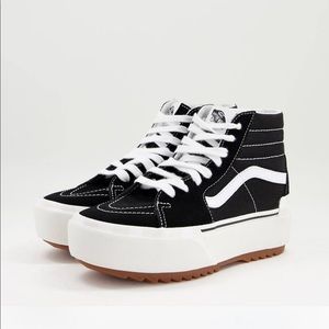 Vans sk8-hi stacked sneakers in black